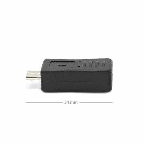 Adaptador USB 2.0 mini USB hembra a micro USB macho Negro - imagen 4
