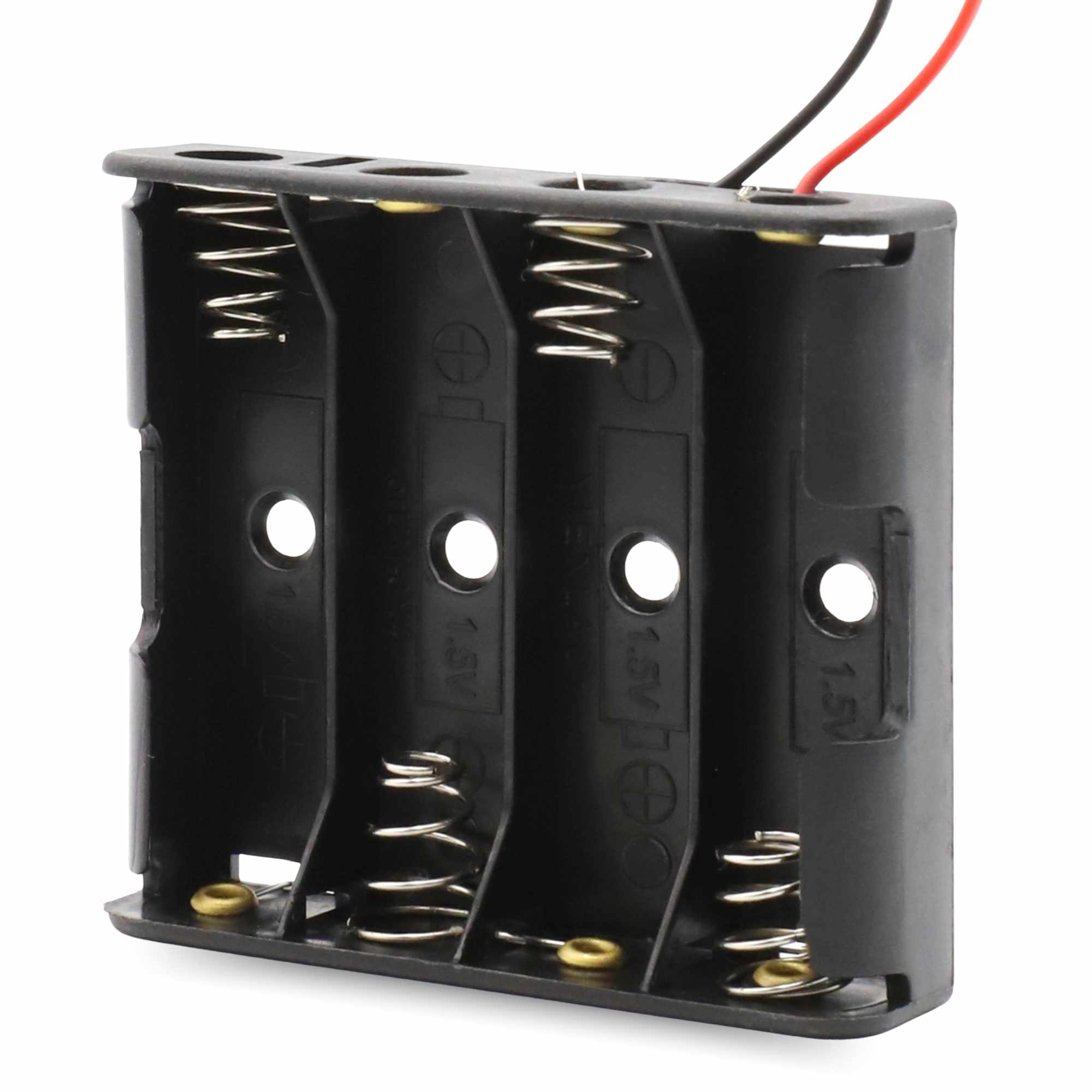 Portapilas para 4 pilas LR6 AA plano Negro - imagen 1