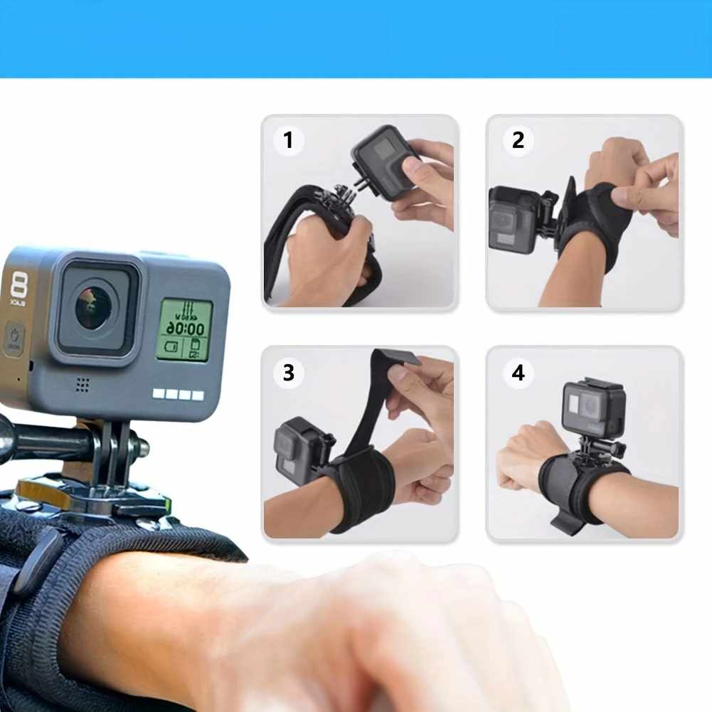 Correa ajustable muñeca para camara GoPro Negro - imagen 2