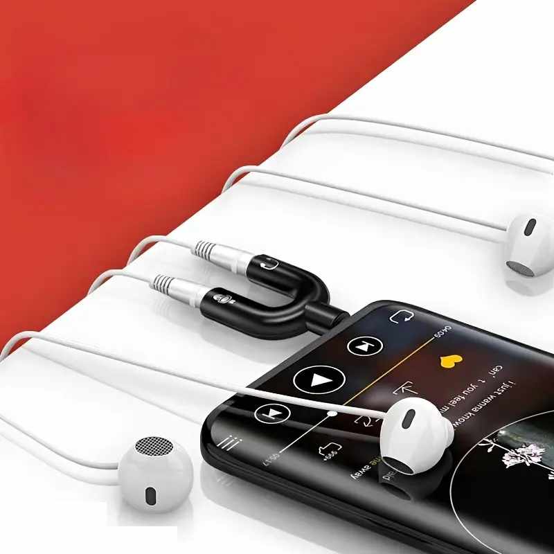 Adaptador divisor para auriculares y microfono jack 3.5 de 4 Negro - imagen 2