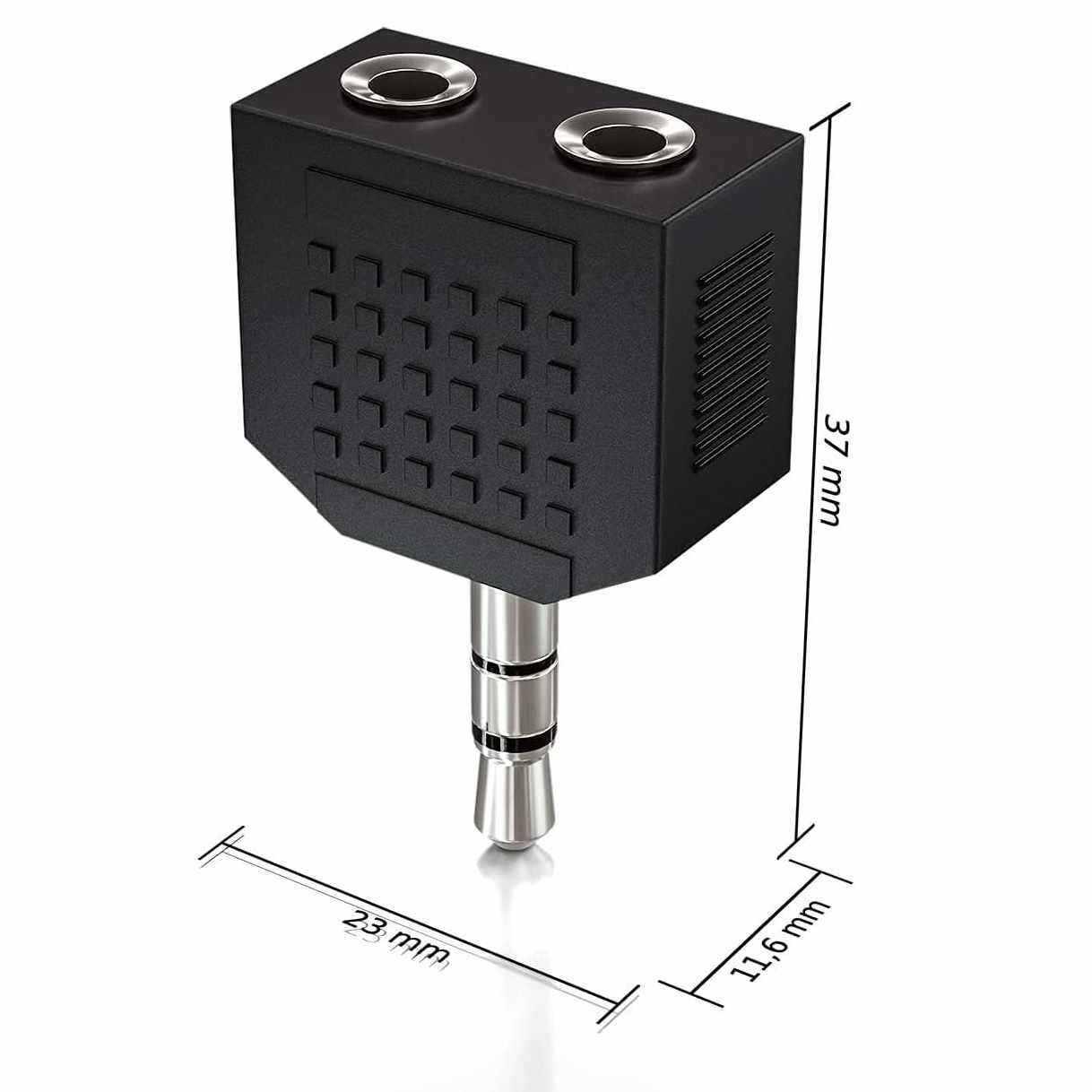 Adaptador audio Estereo 2x Jack 3.5 hembra a Jack 3.5 macho - imagen 4