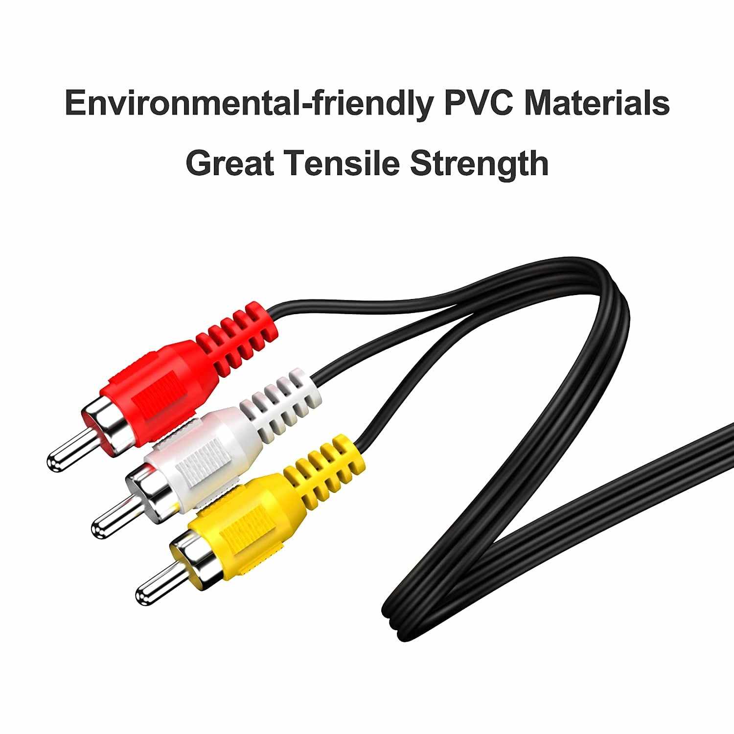 Cable de video AV Jack 3.5 Macho a RCA Macho Negro 1.50 Metros - imagen 1