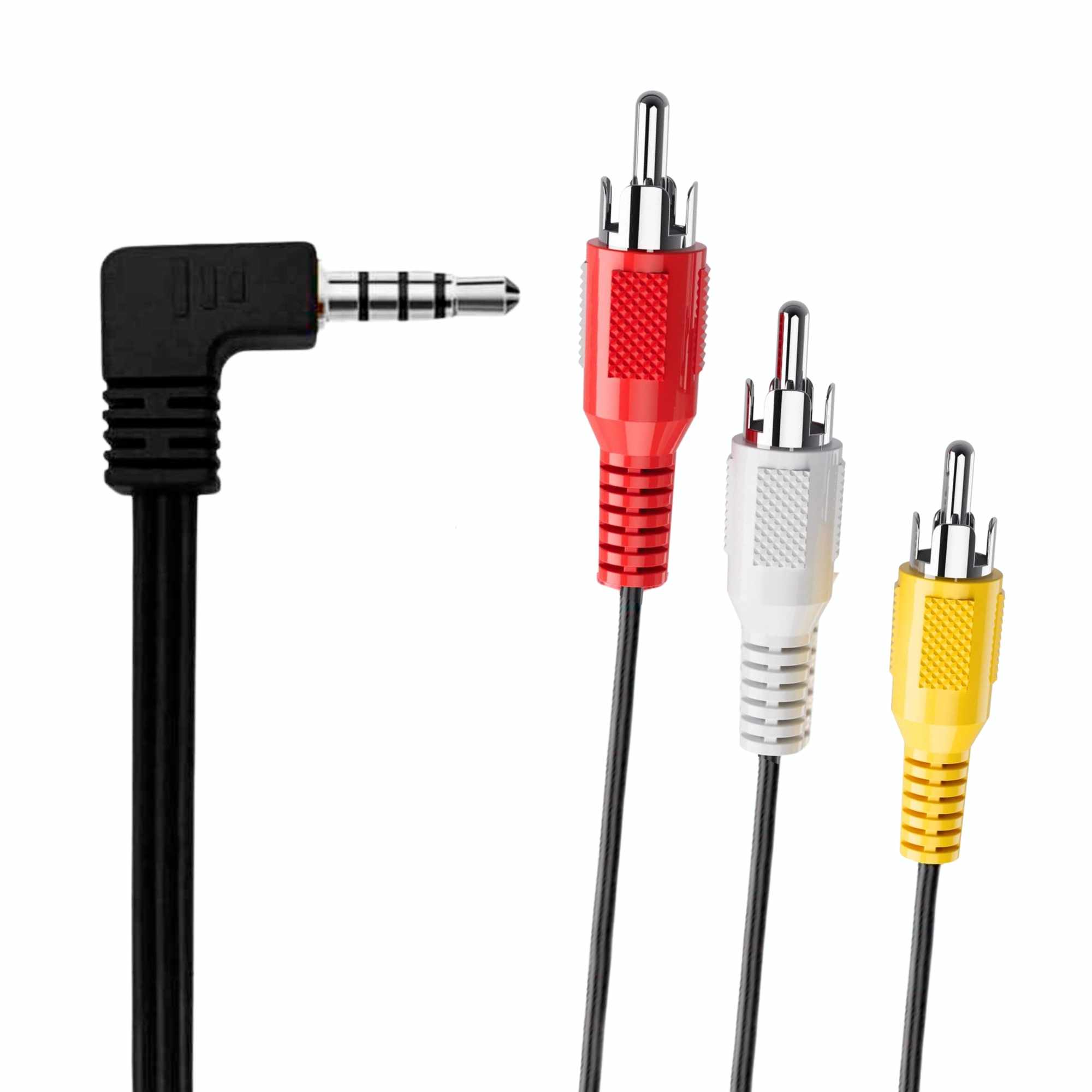 Cable de video AV Jack 3.5 Macho a RCA Macho Negro 1.50 Metros