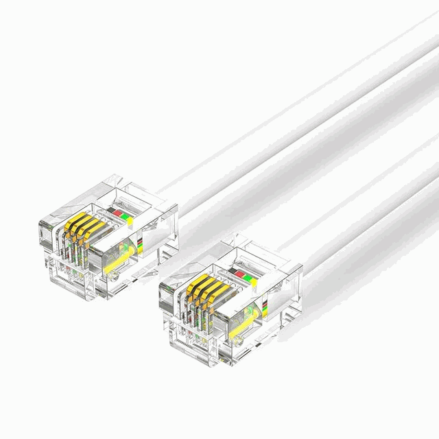 Cable de telefono RJ11 6P4C Macho a Macho Blanco 10 Metros - imagen 1