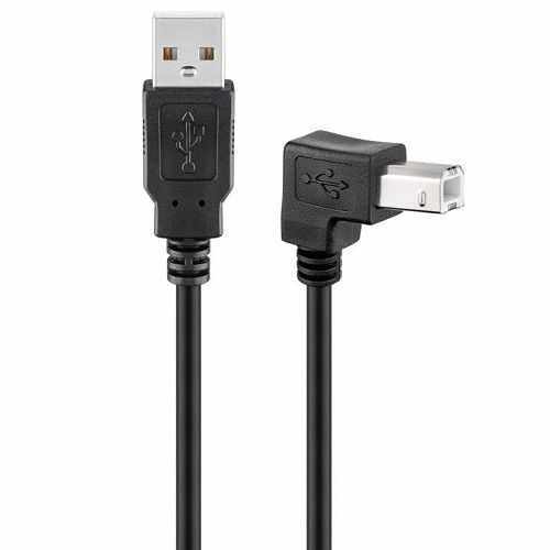 Cable USB 2.0 para impresora tipo B macho acodado 90 Negro 2 Metros - imagen 1