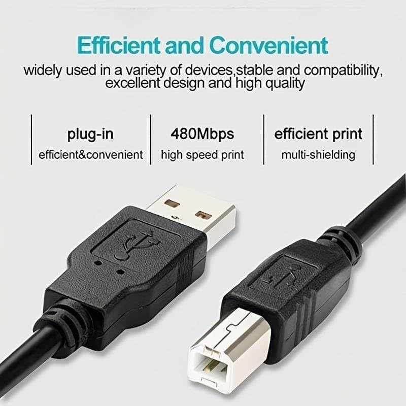 Cable USB 2.0 para impresora tipo B macho acodado 90 Negro 2 Metros - imagen 3