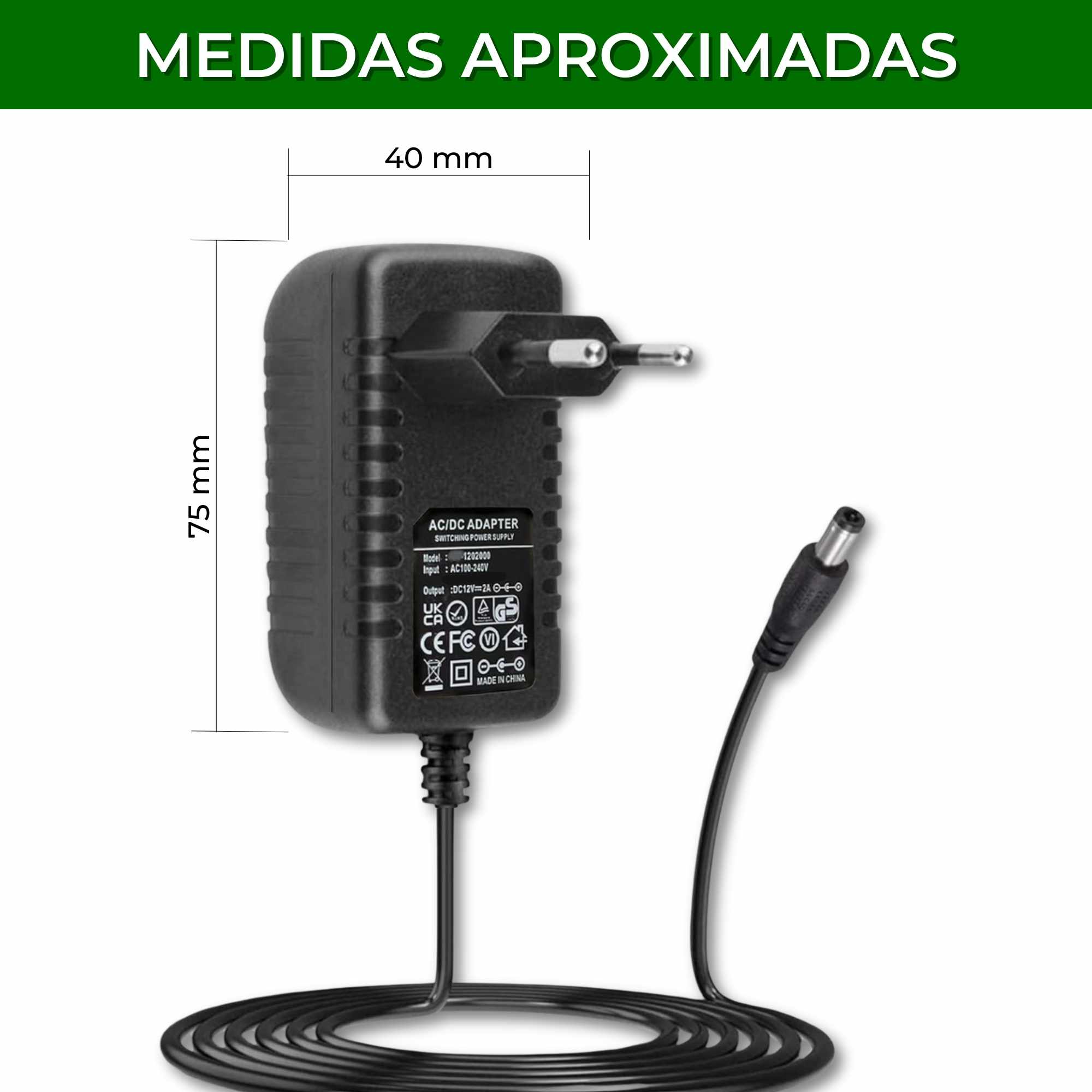 Alimentador 9V 2A Negro DC 5.5x2.1 mm - imagen 6