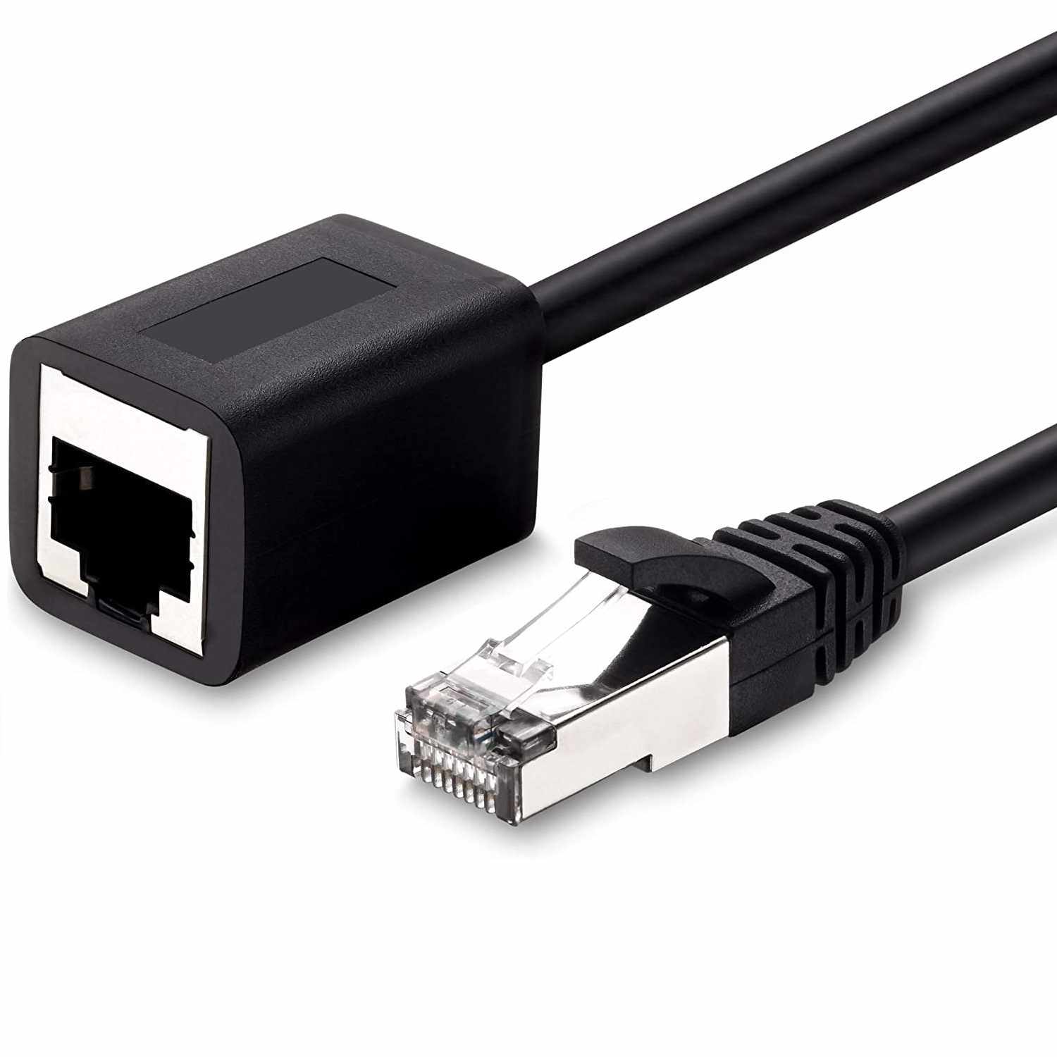 Cable extensor red UTP CAT5E macho a hembra 1 Metro Negro