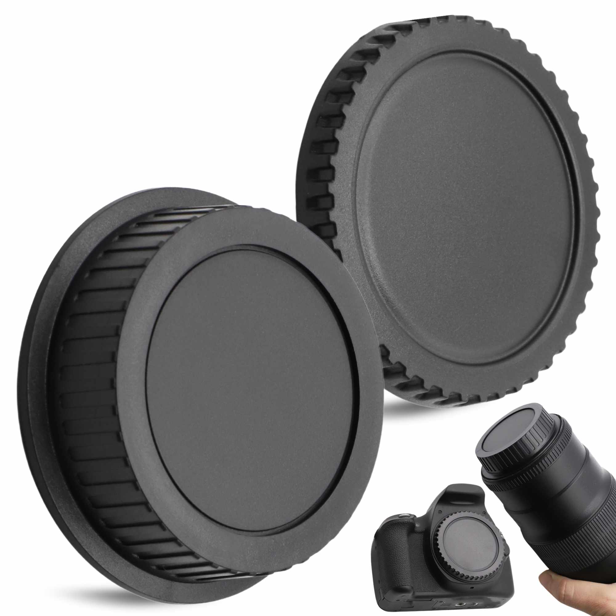 Tapa Cuerpo y Trasera de objetivo Para Canon EOS
