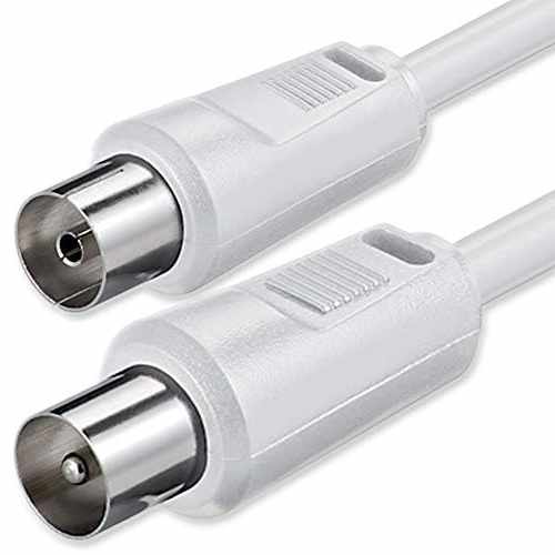 Cable antena de TV de 75 Ohm 20 Metros Blanco