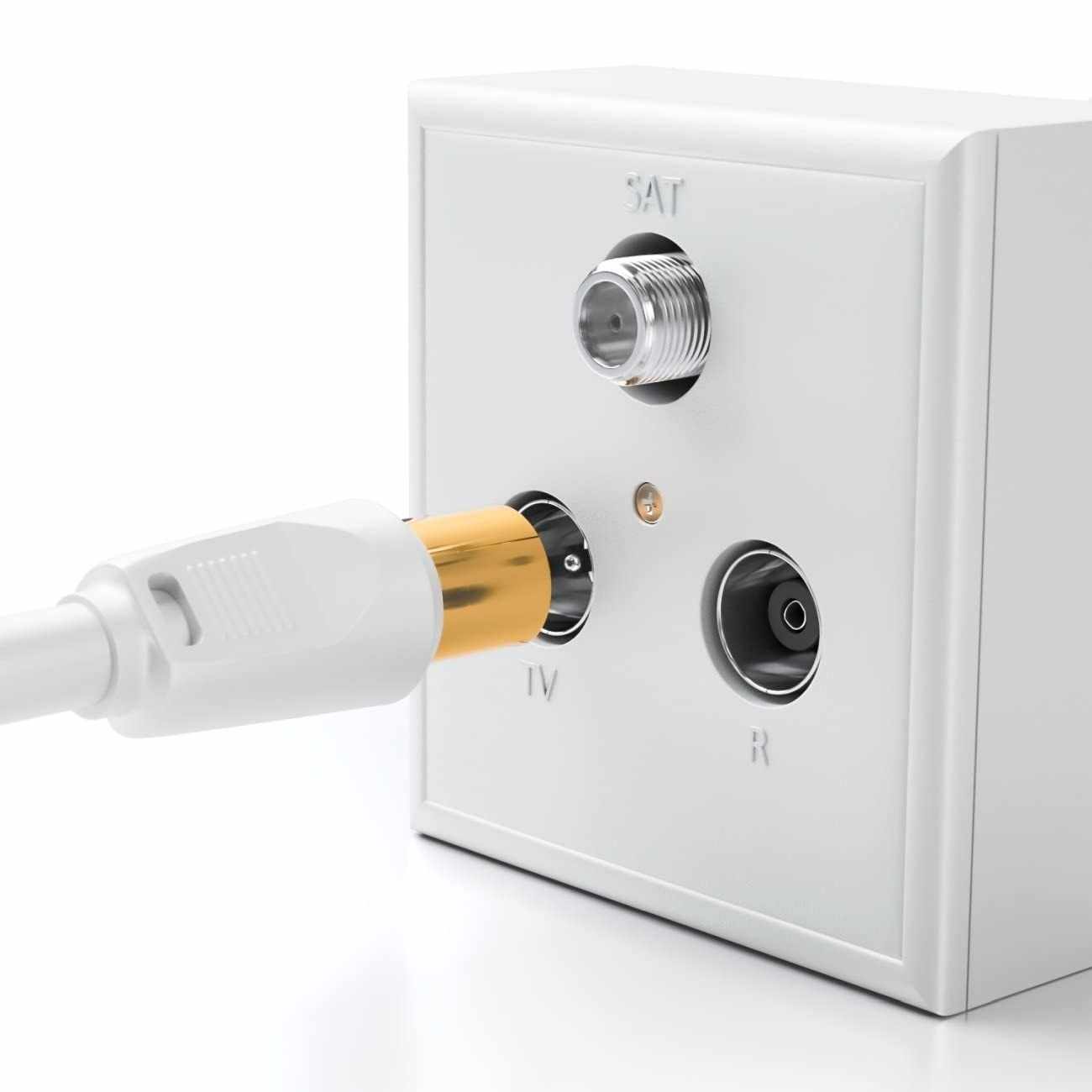 Cable antena de TV de 75 Ohm 20 Metros Blanco - imagen 2