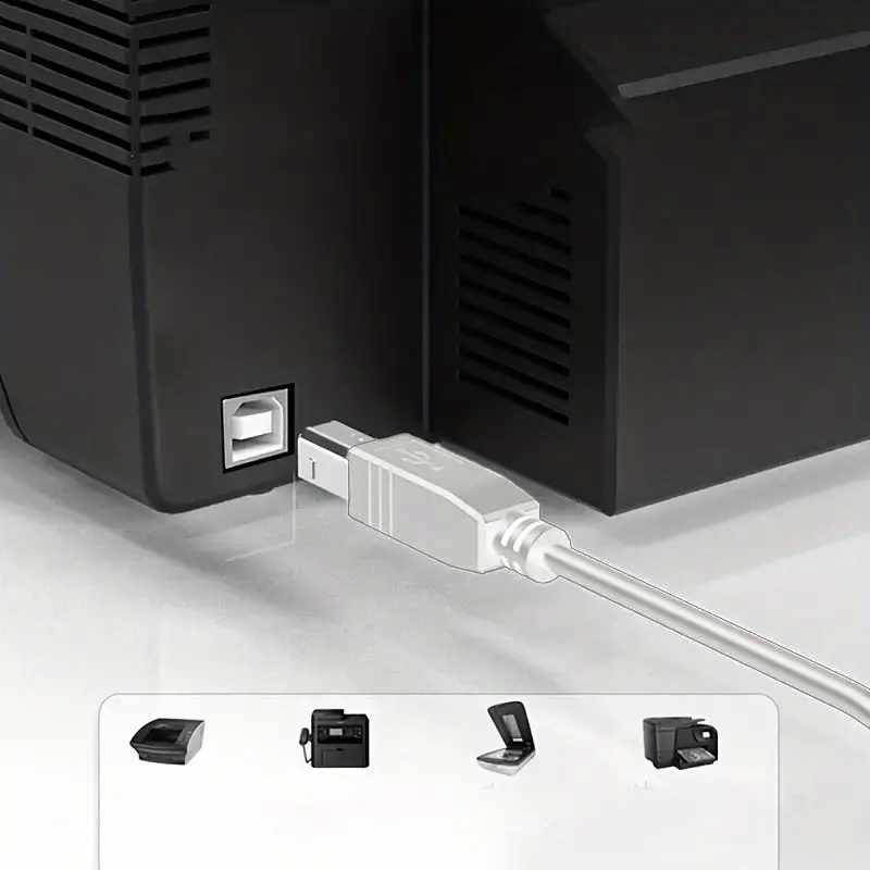 Cable USB 2.0 para impresora tipo B 1 Metro beige - imagen 3