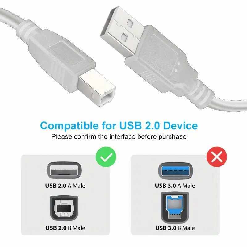 Cable USB 2.0 para impresora tipo B 1 Metro beige - imagen 4