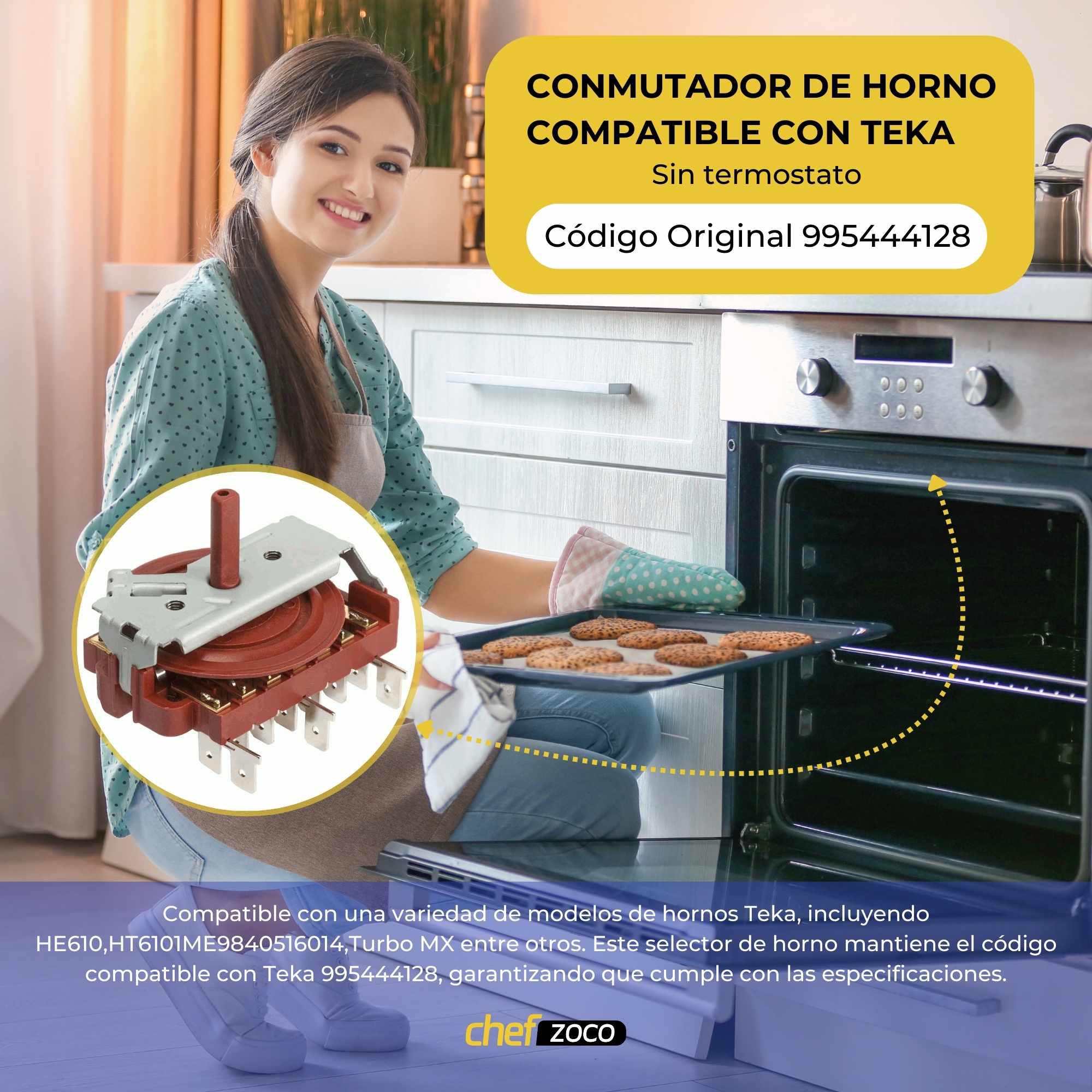 Selector Horno 8 Posiciones Compatible con Teka 995444128 - imagen 2