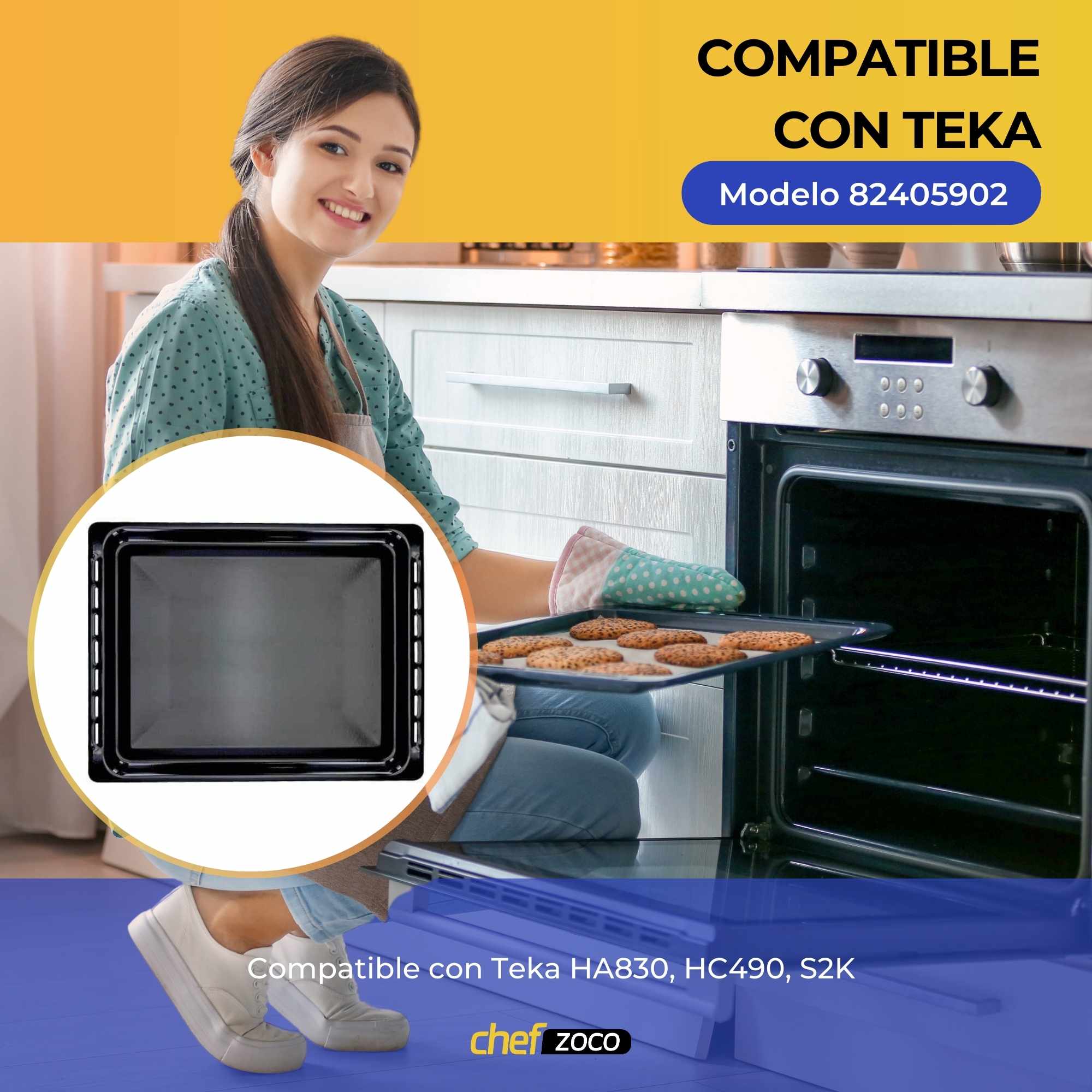 Bandeja Horno Teka 460X370 mm Negro - imagen 2