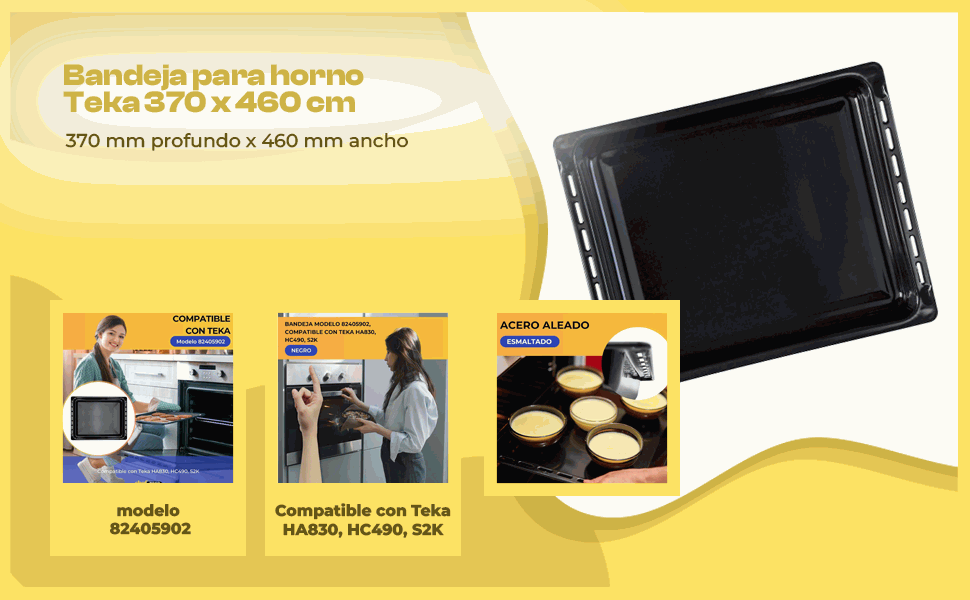 Banner - Bandeja Horno Teka 460X370 mm Negro