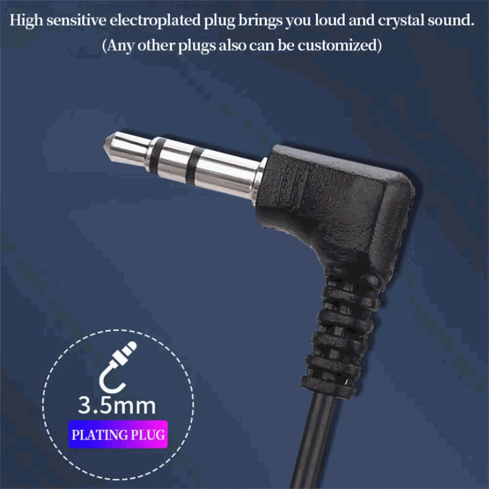 Auricular mono Audifono jack de 3.5mm de doble canal 1 M Negro - imagen 3
