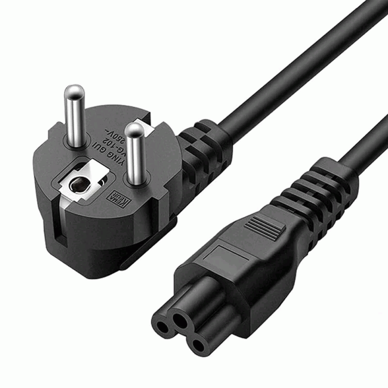 Cable alimentacion Trebol IEC-320-C5 1.8 Metros Negro - imagen 1