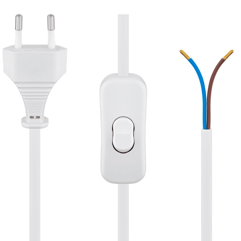 Cable alimentacion con interruptor tipo C 1.5 Metros Blanco - imagen 1