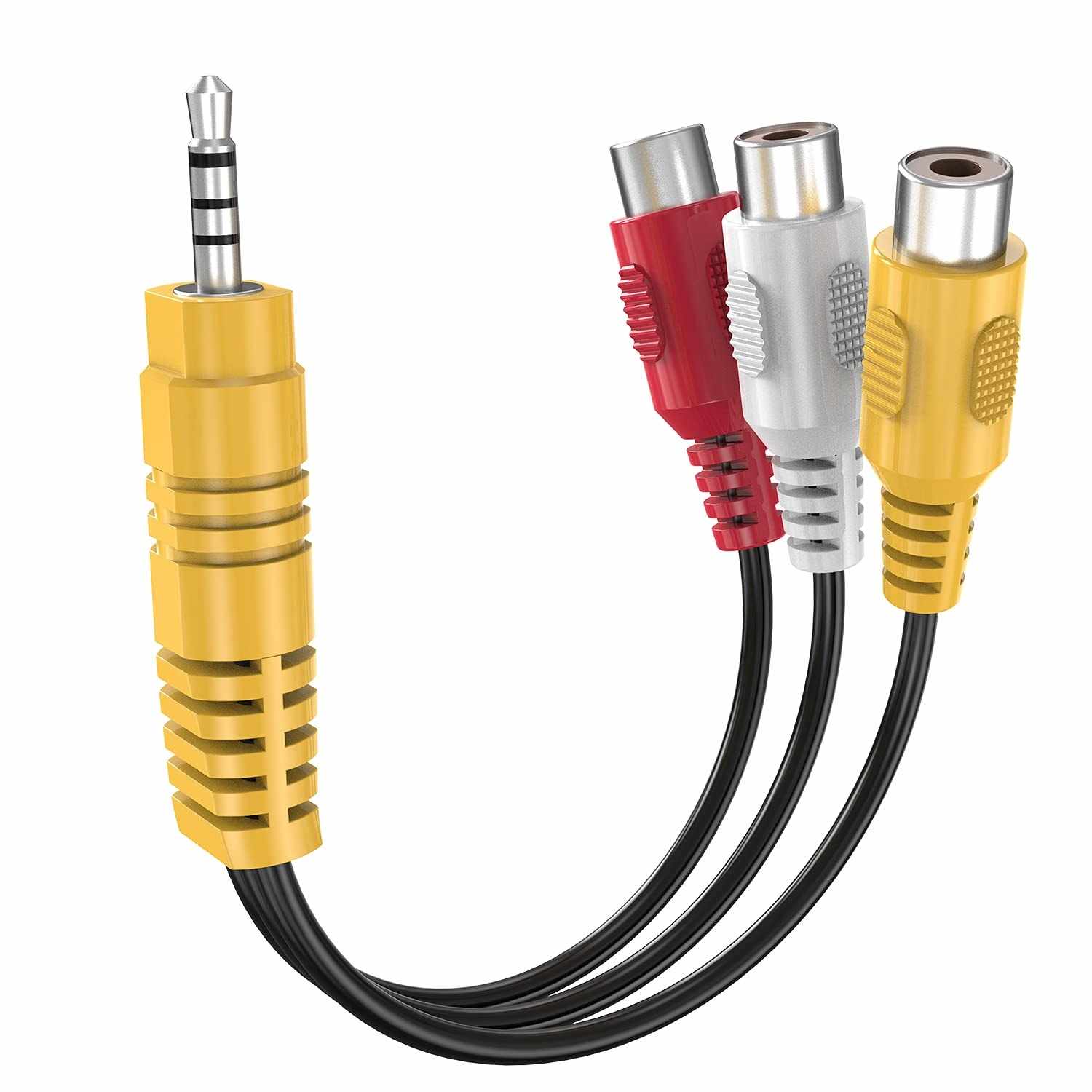 Cable de video 3x RCA hembra a 3.5 de 4 pines 15 cm - imagen 1
