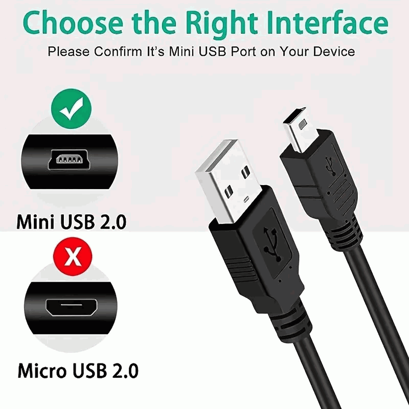 Cable Mini USB carga y sincronizacion 50 cm Negro - imagen 2