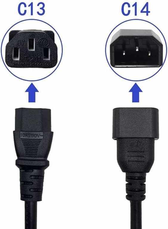 Cable de alimentacion CPU C13 a C14 Negro 1.50 Metros - imagen 3
