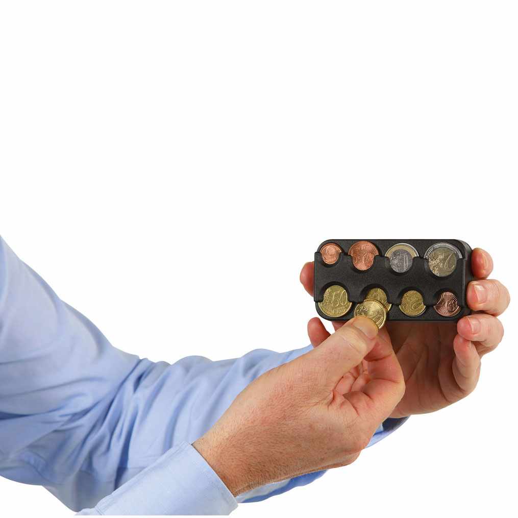 Portamonedas Compacto con clasificador de 8 monedas Negro - imagen 5