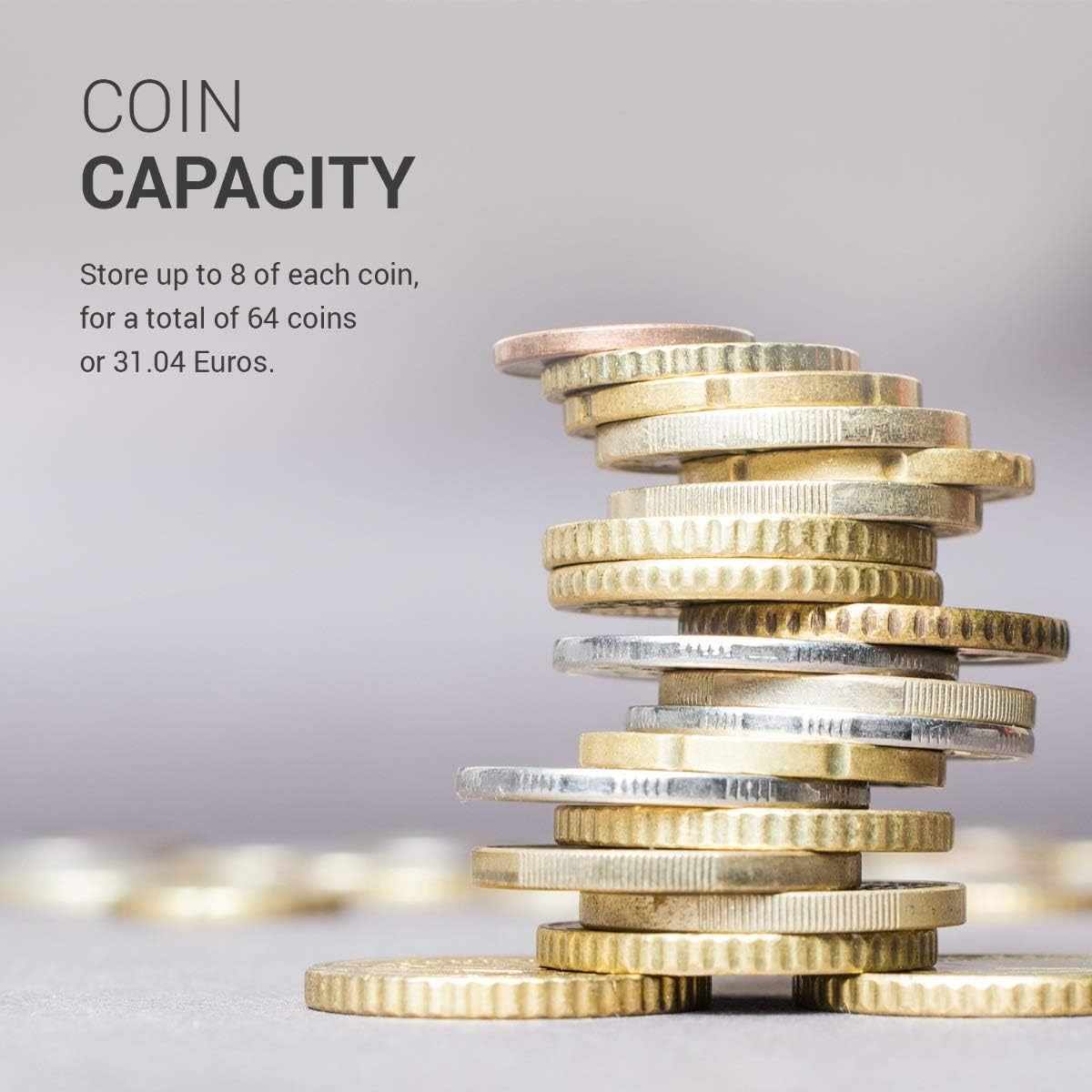 Portamonedas Compacto con clasificador de 8 monedas Negro - imagen 2