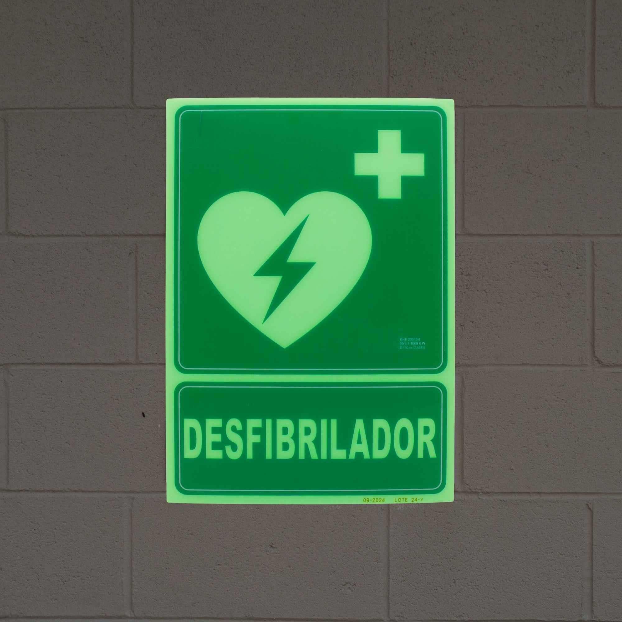 Señal Luminiscente DesfibriLador PVC 22.4x30 cm - imagen 5