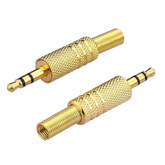 Conector audio jack macho 3.5 mm estereo Dorado - imagen 1