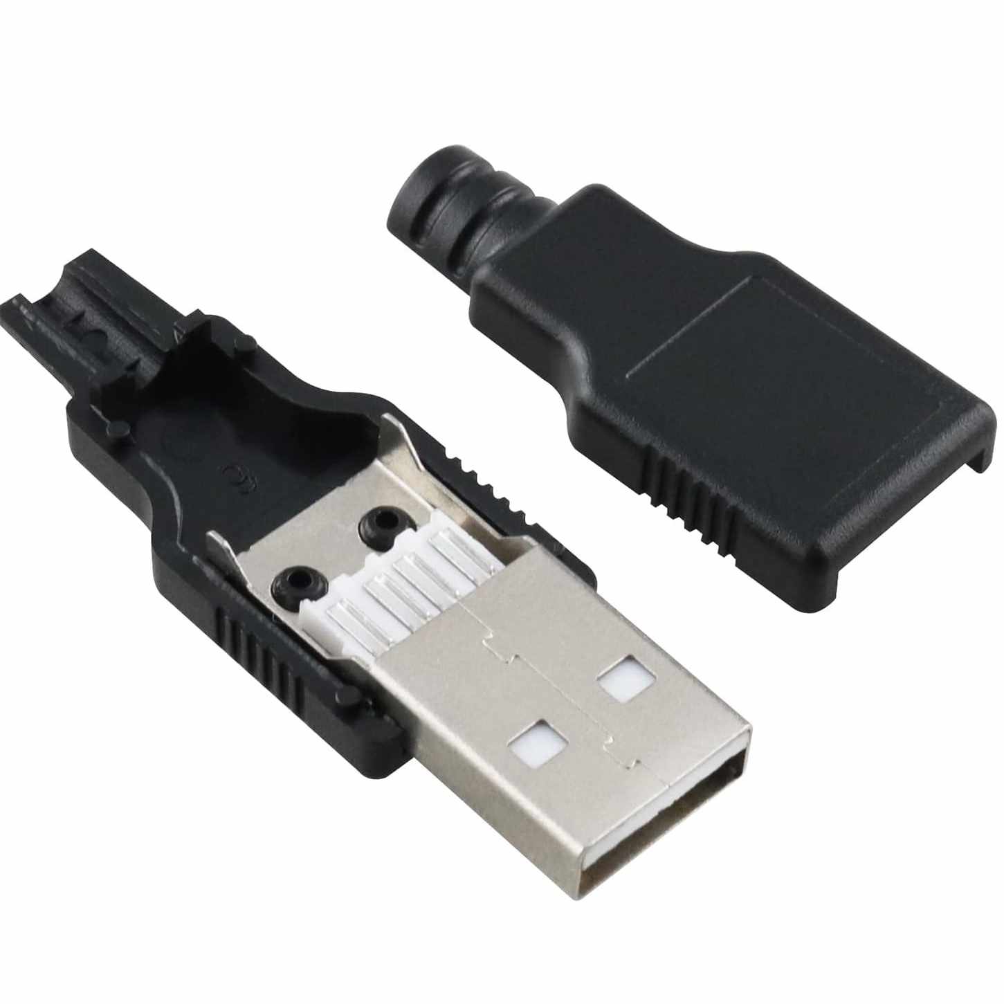 Conector USB tipo A macho soldadura 4 pin Negro - imagen 1