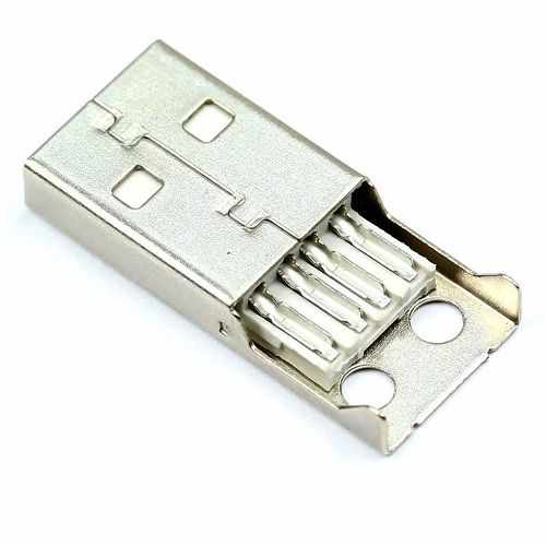 Conector USB tipo A macho soldadura 4 pin Negro - imagen 2
