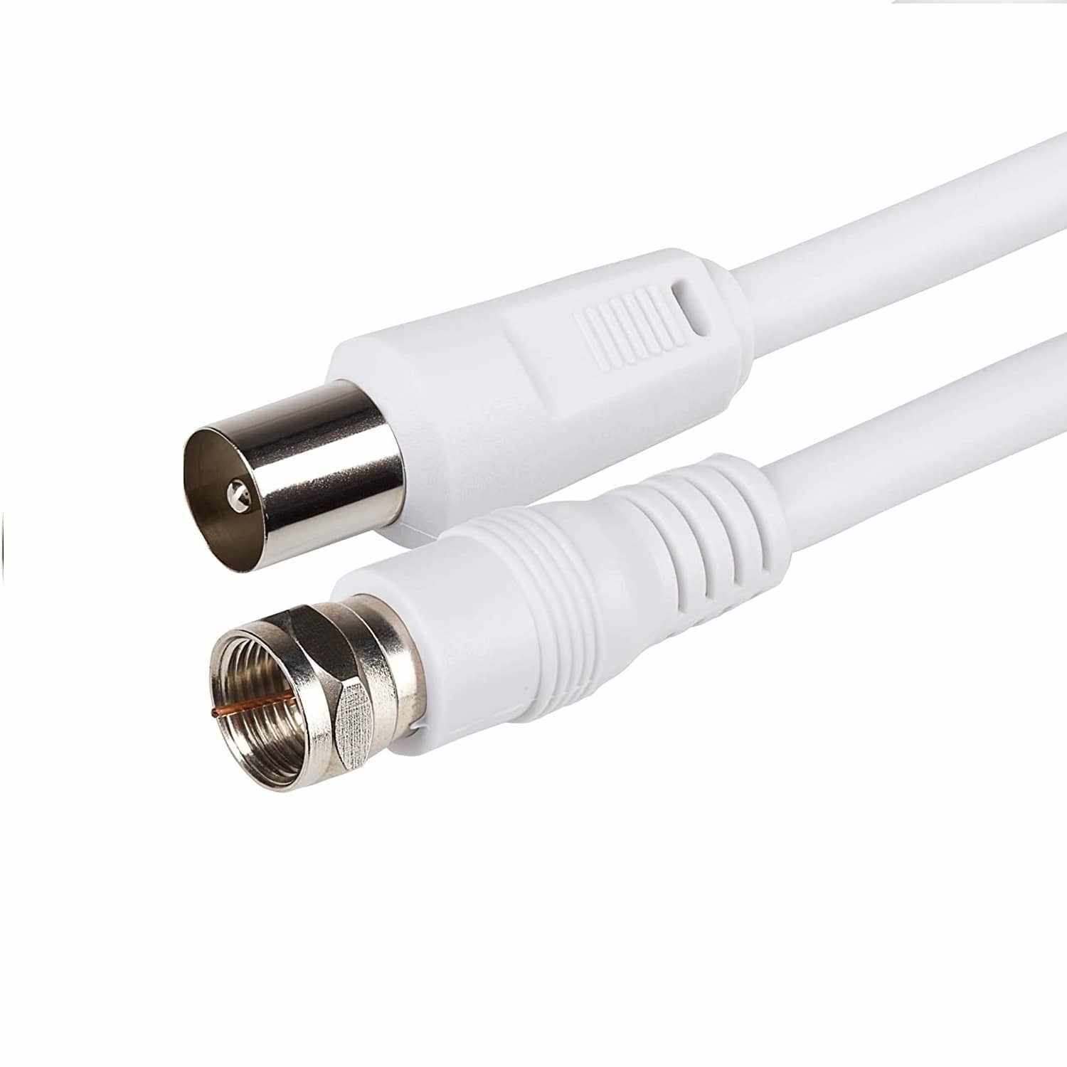 Cable antena-satelite coaxial macho - tipo f macho 75 Ohm 2.5 Metros Blanco