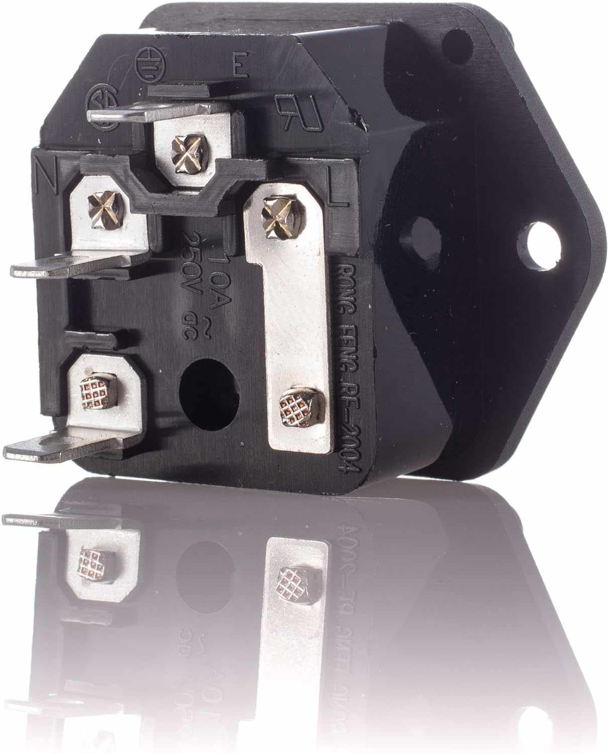 Conector alimentacion C14 AC con fusible macho Negro 6.3 A - imagen 3