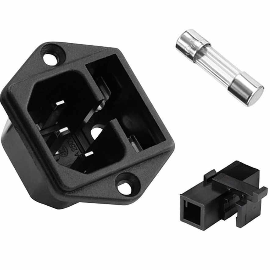 Conector alimentacion C14 AC con fusible macho Negro 6.3 A - imagen 5