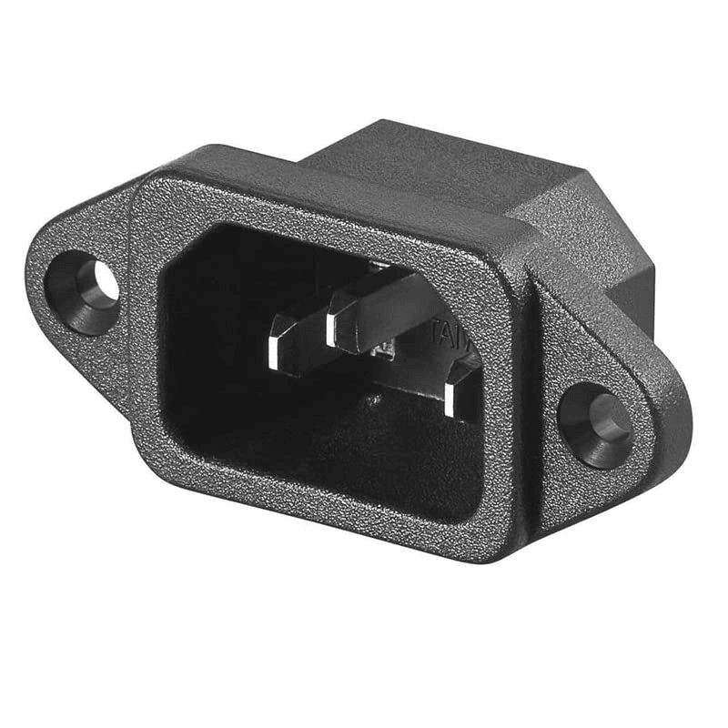 Conector de alimentacion C14 AC macho Negro 10 A - imagen 1