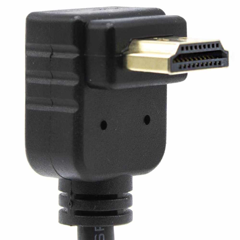Cable Hdmi acodado 90 grados contactos dorados 4K 2 Metros Negro - imagen 2