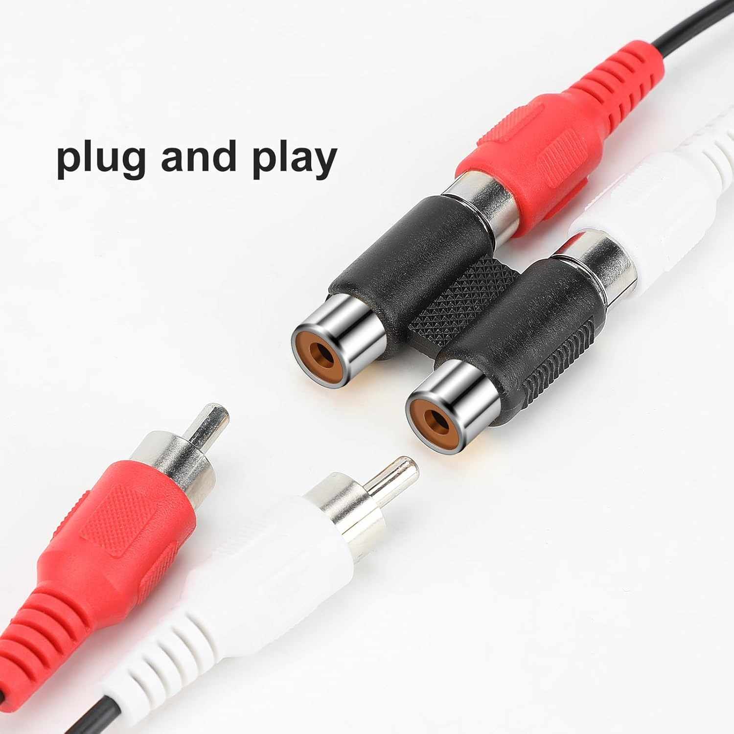 Adaptador audio 2x RCA hembra Negro - imagen 4