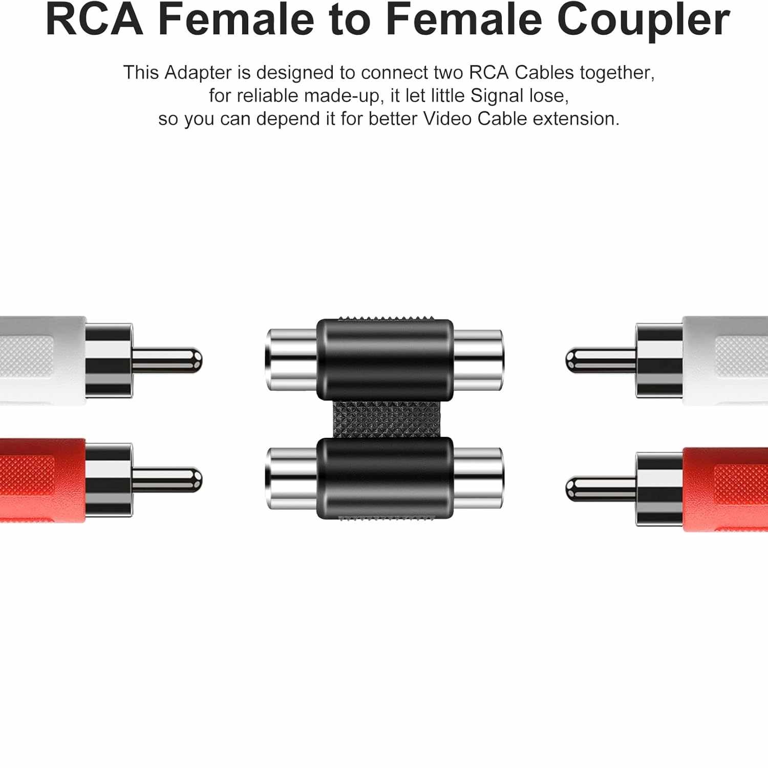 Adaptador audio 2x RCA hembra Negro - imagen 5