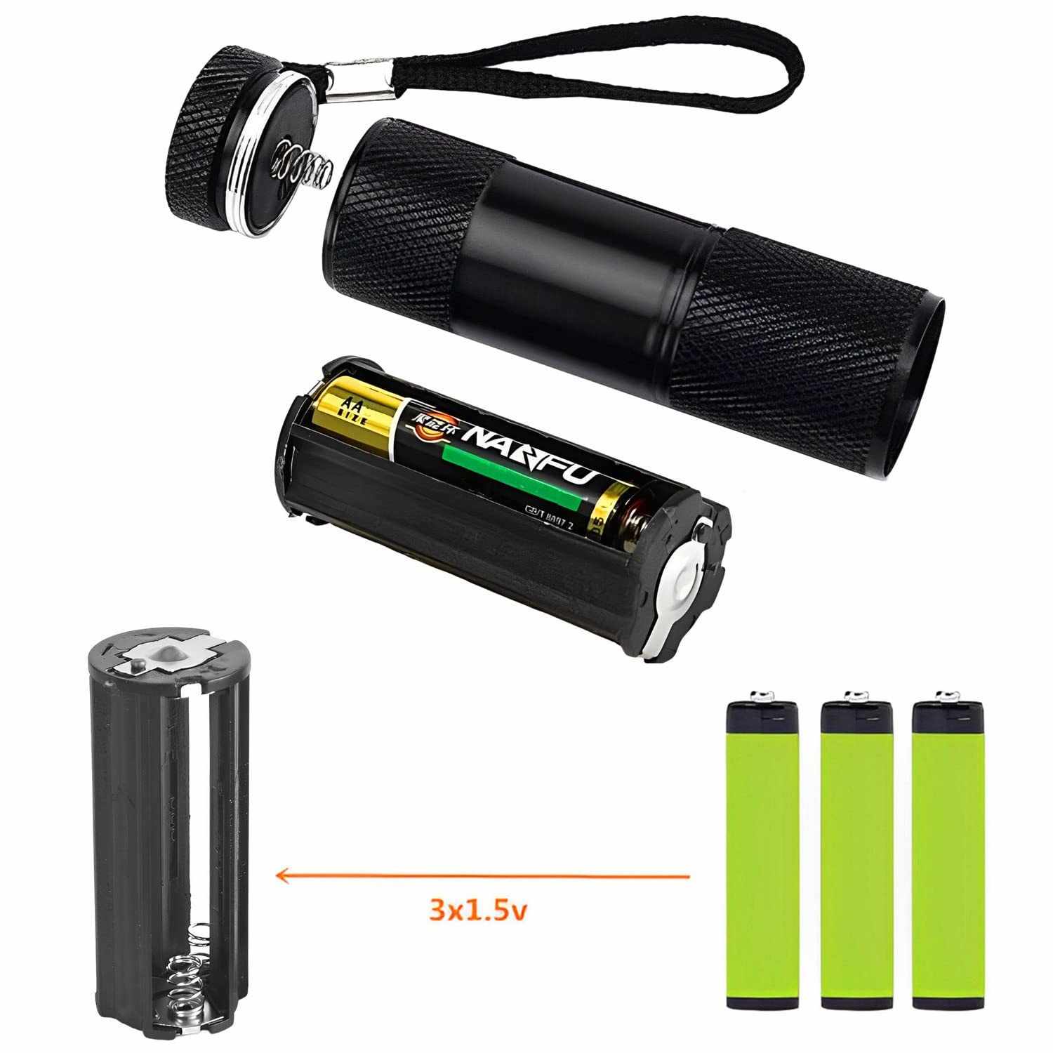 Portapilas para 3 pilas FR03, HR03, LR03 Negro - imagen 6