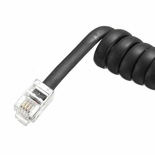 Cable telefonico espiral 4 hilos rj10 7 Metros negro - imagen 3