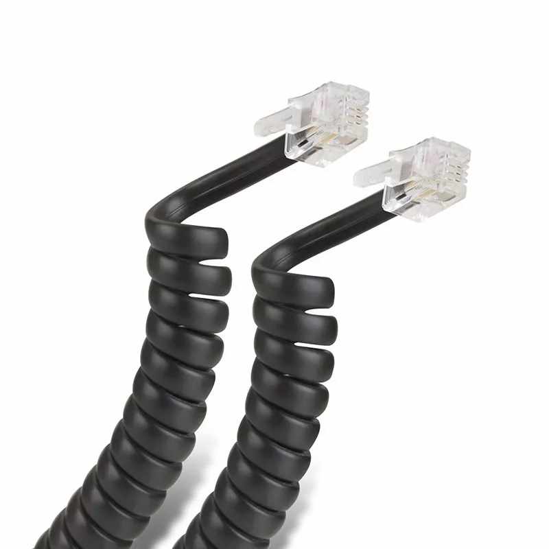 Cable telefonico espiral 4 hilos rj10 7 Metros negro - imagen 5