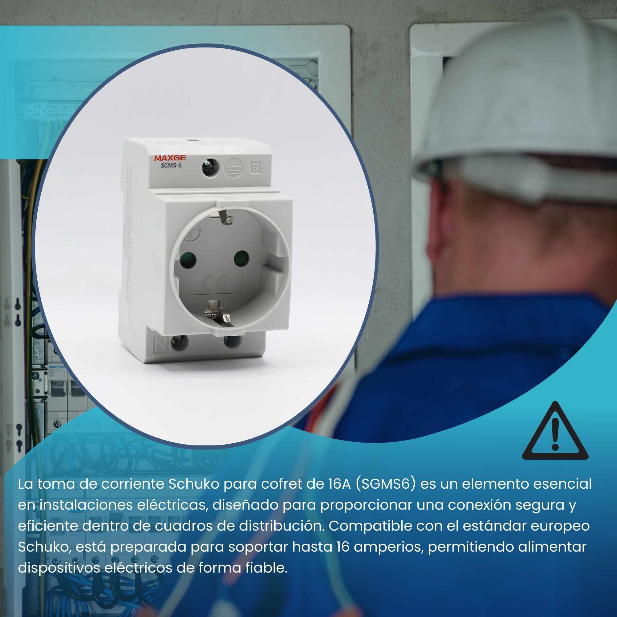 Toma de corriente schuko para cofrets 16A - imagen 2