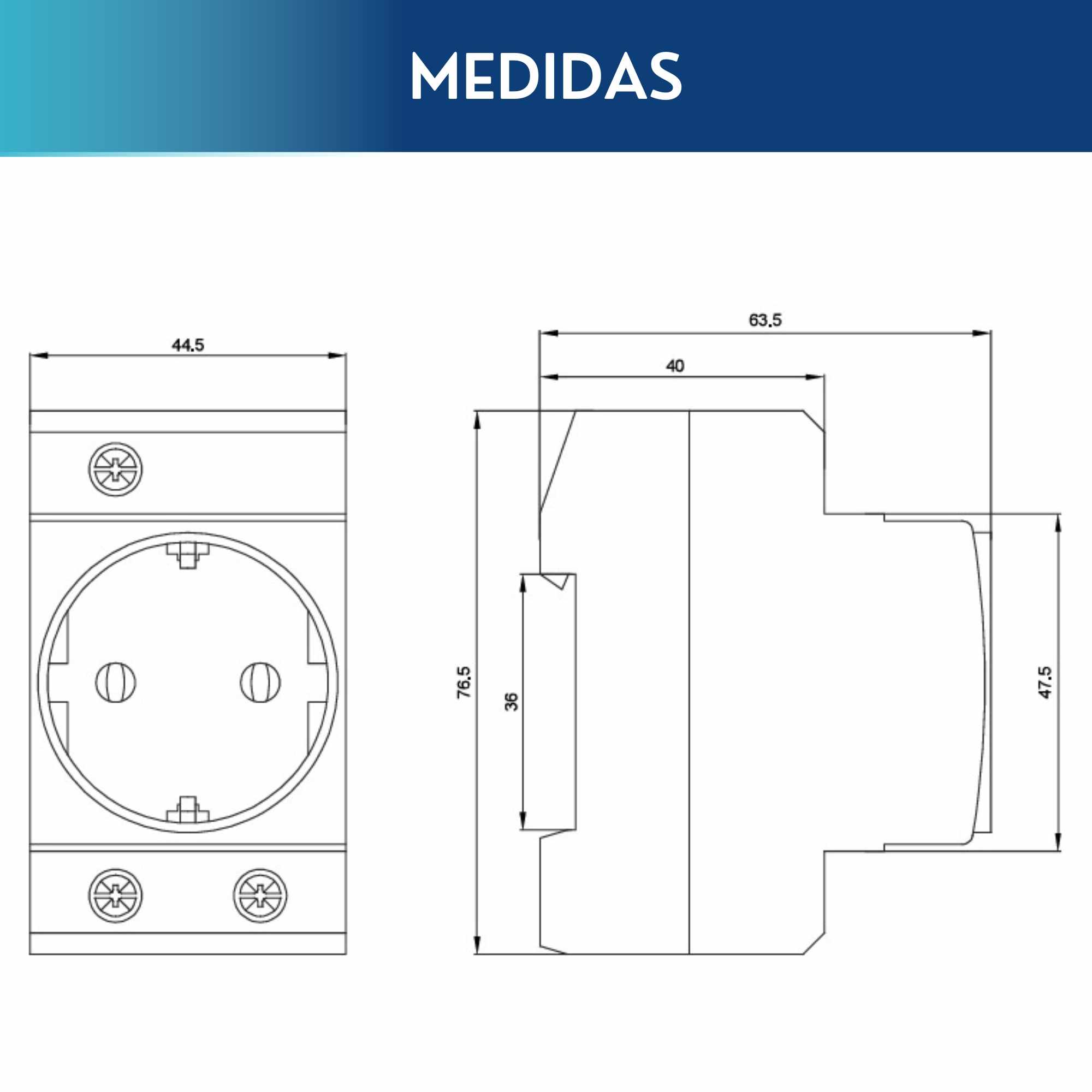 Toma de corriente schuko para cofrets 16A - imagen 5