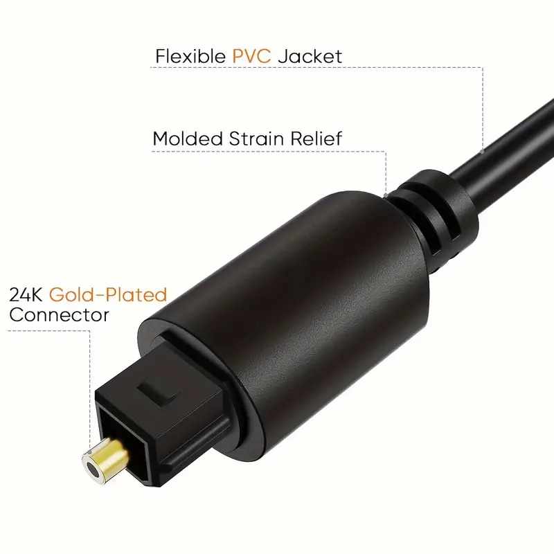 Cable audio digital toslink macho 50 cm Negro - imagen 7