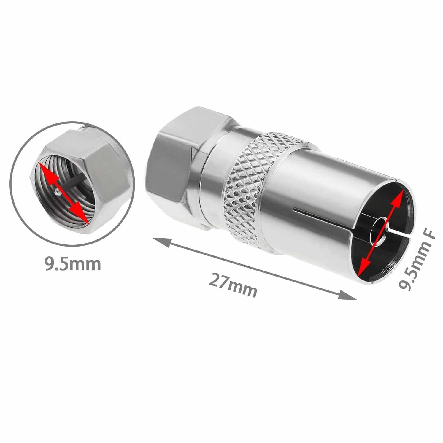 Adaptador coaxial hembra a tipo f macho - imagen 2