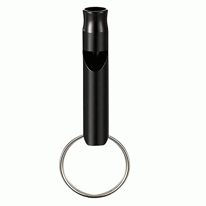 Silbato de supervivencia emergencia para llavero Negro