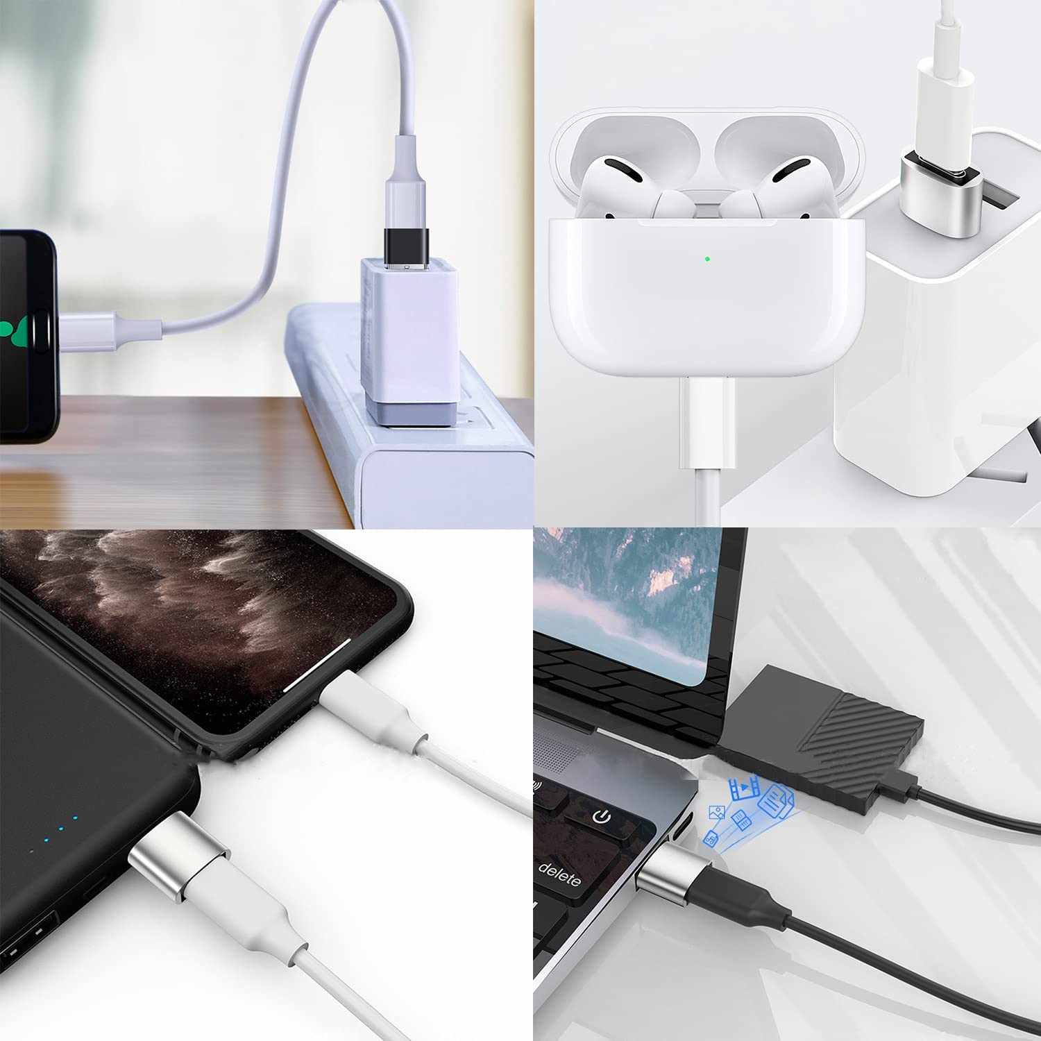 Adaptador USB C Hembra a USB Macho Negro - imagen 2