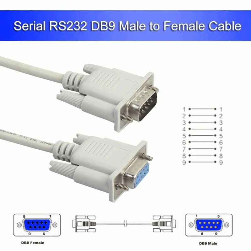 Cable serie RS232 DB9 macho - DB9 hembra 1.8 Metros Beige - imagen 3