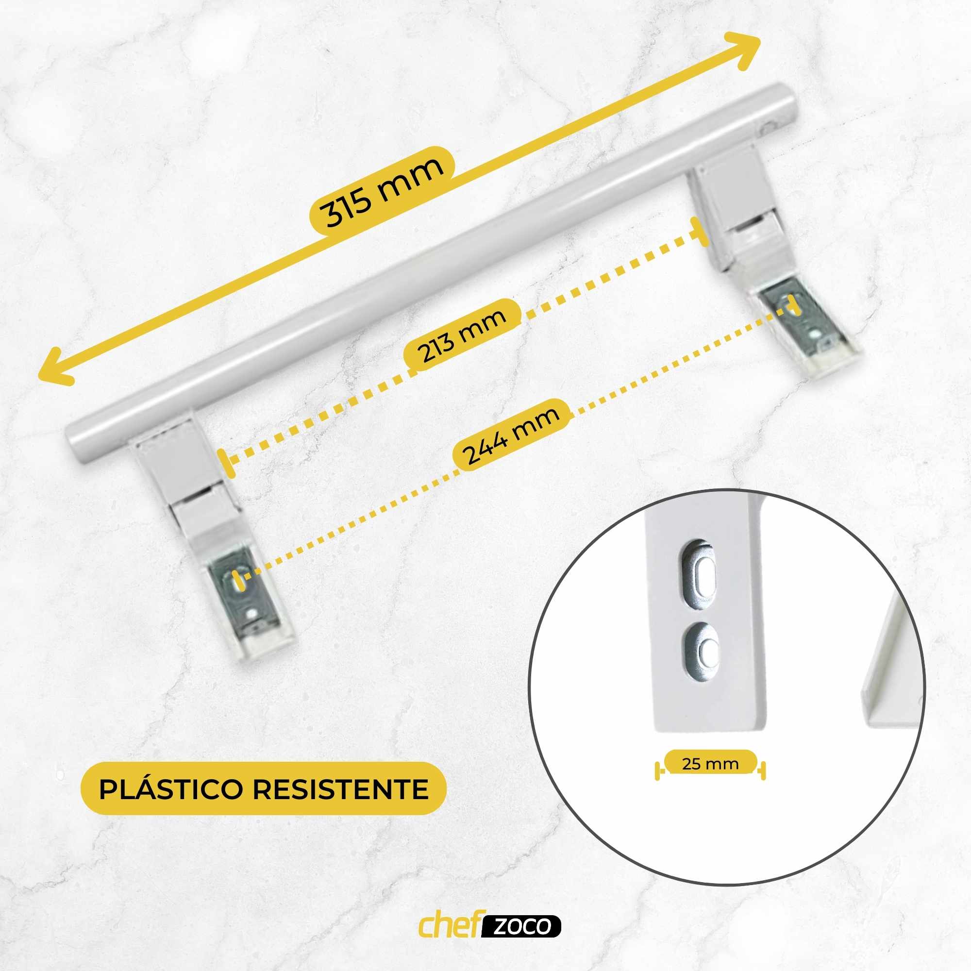 Tirador palanca en forma de barra para frigorífico Liebherr Blanco - imagen 4
